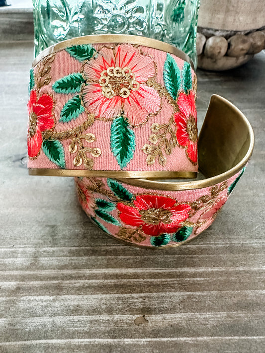 Leia-Embroidered Cuff bracelet